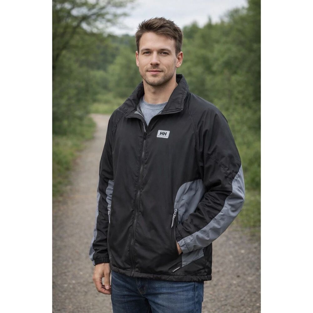 Helly Hansen Jacket Mens Sz M Zip Primaloft Hiking Outdoors Gorpcore Windproof